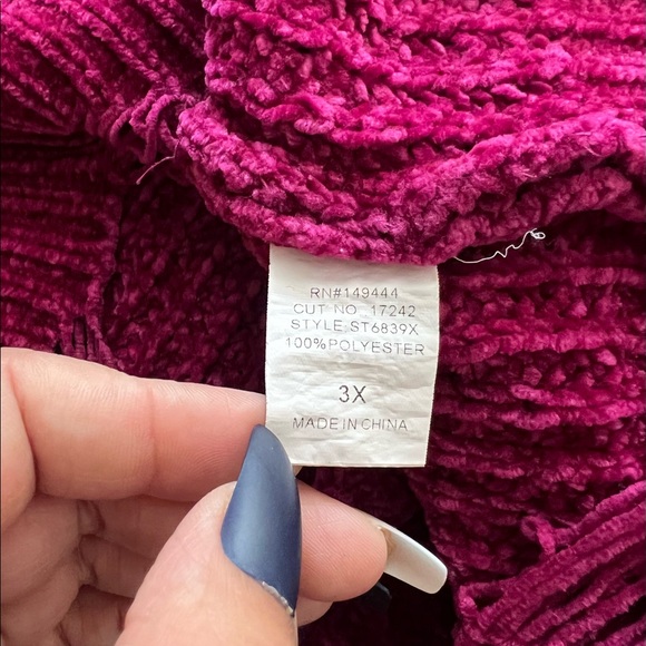 Siren Lily Women Long Sleeve V-Neck Ripped Pullover Cable Knit Sweater Size 3X - Picture 7 of 8